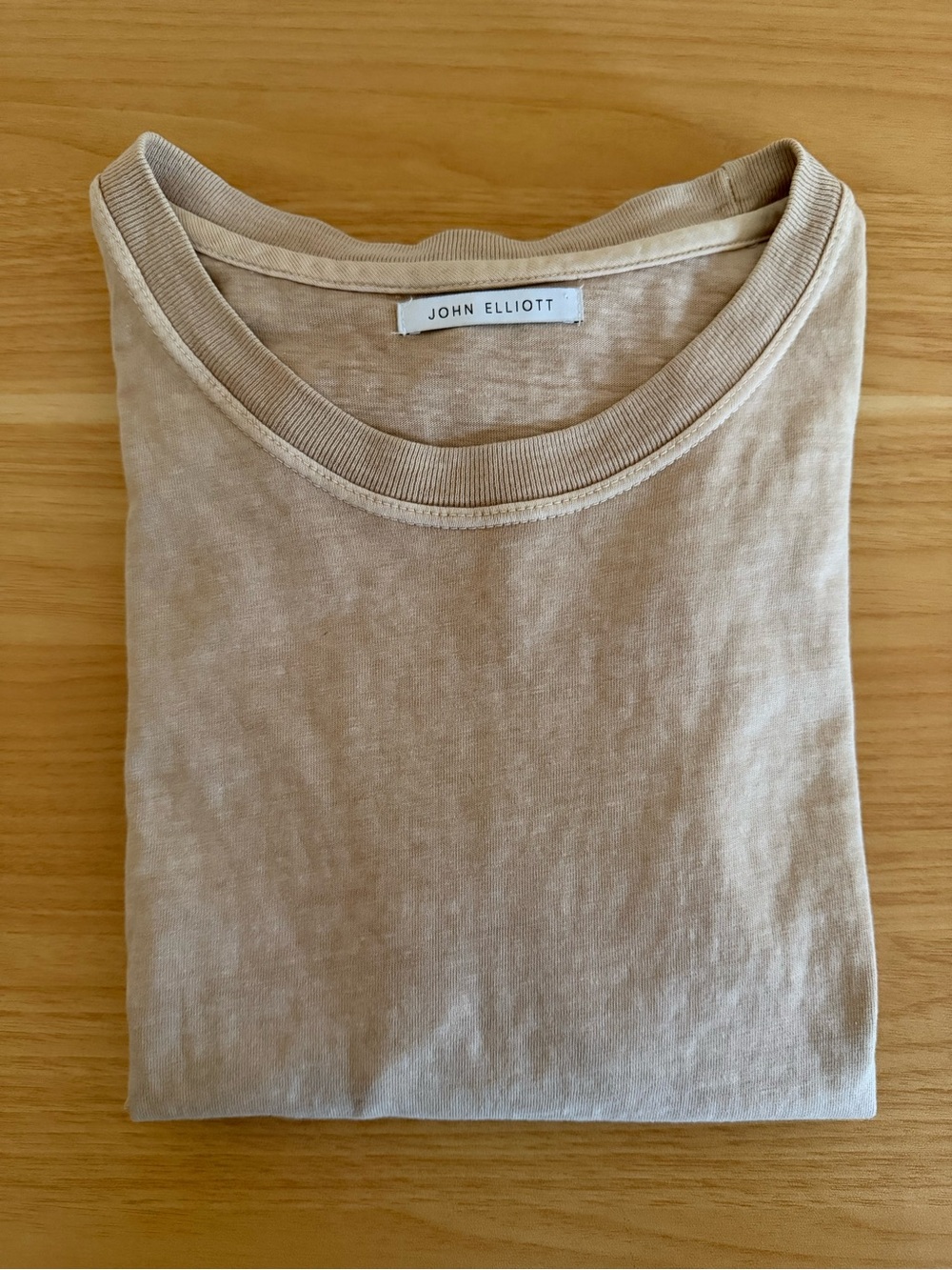 John Elliott Beige Crewneck Tee